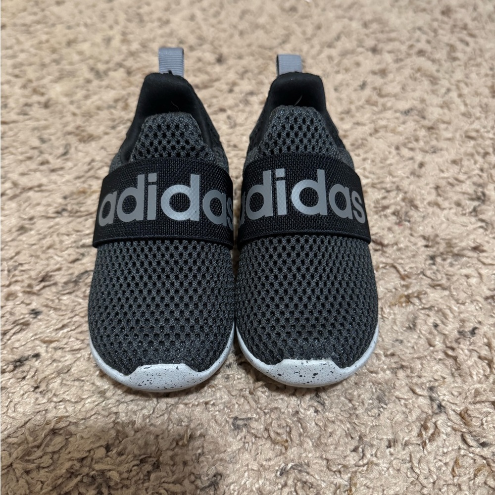 Adidas Kids Black and Gray Slip-On Sneakers